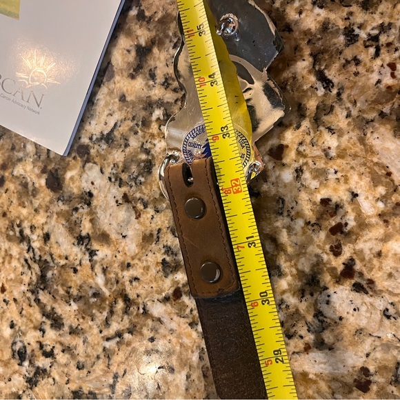 Vintage Silver Plated Heart Belt Buckle and Belt - Picture 9 of 14